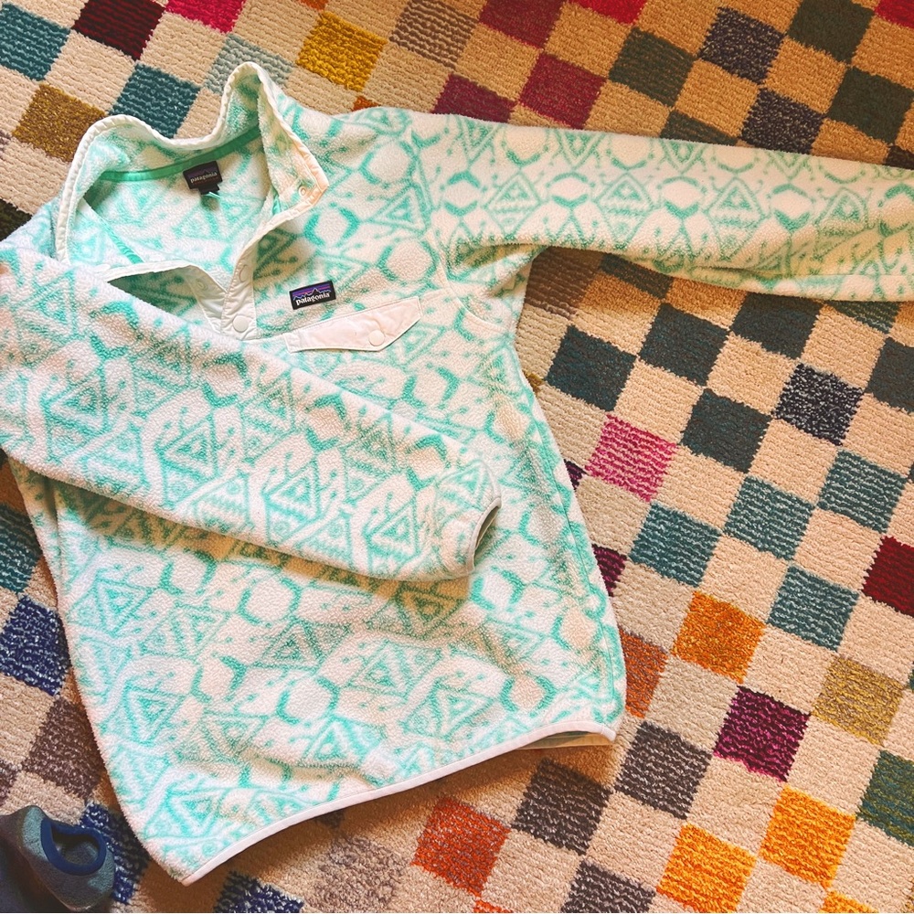 ❌SOLD❌ VTG Patagonia Synchilla Print Sweater Snap T - Picture 2 of 12